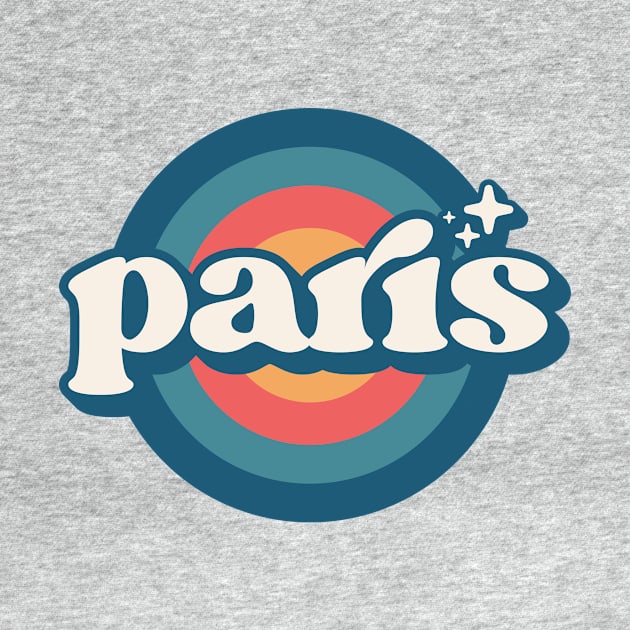 Vintage Paris Sunset Seal // Retro City Emblem for Paris, France by Now Boarding